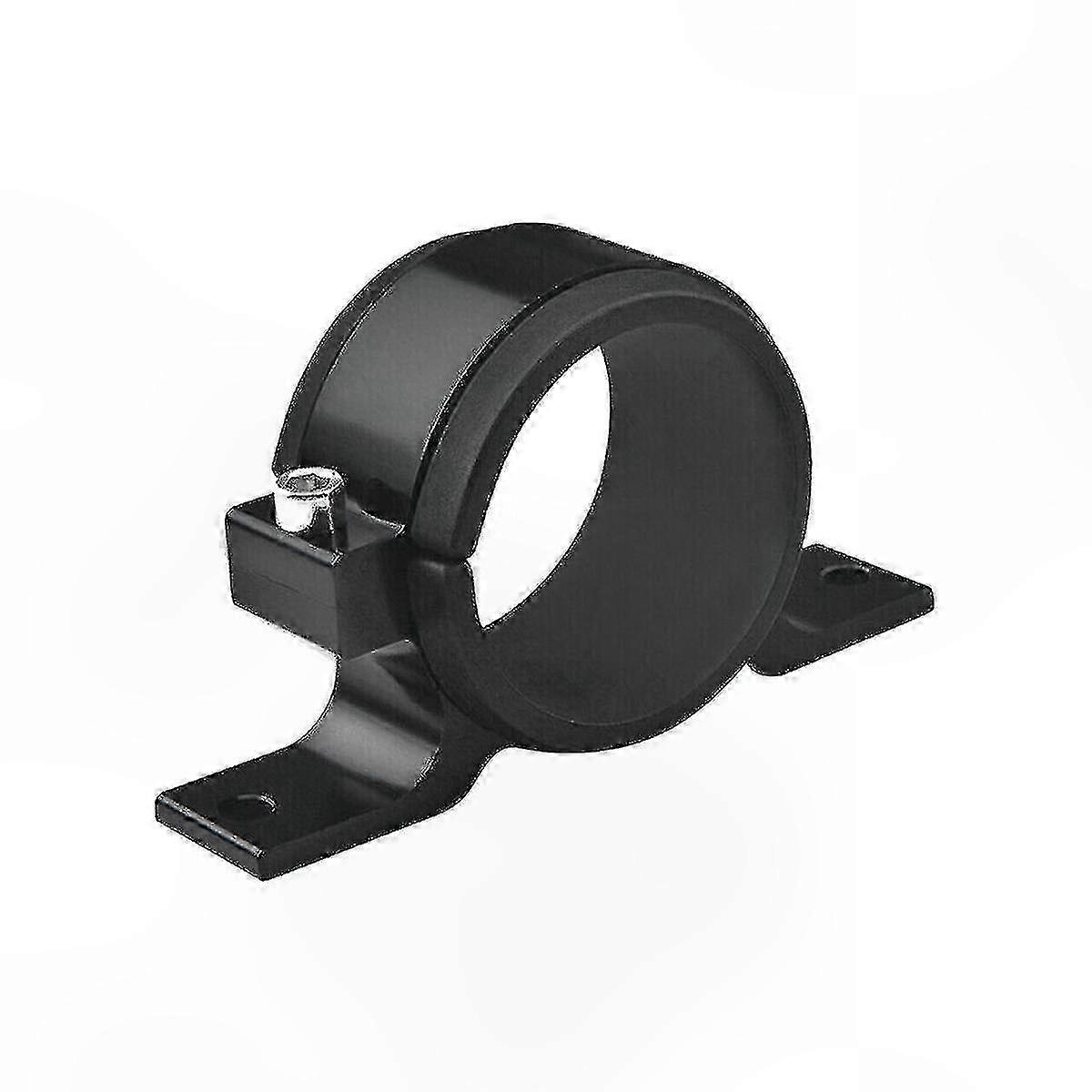 Black Universal 50mm Fuel Pump Mounting Bracket with External Filter Clamp and Cradle Support