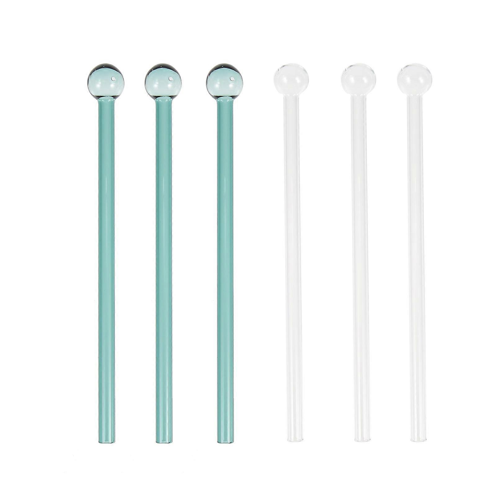 Glass Beverage Straw Pack of 6Pcs Reusable Straws for Drinking