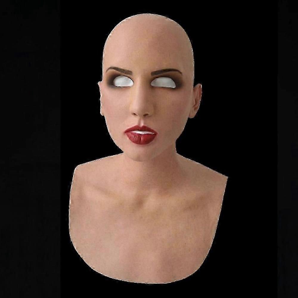 Full Latex Mask For Halloween With Neck Full Head Creepy Wrinkle Face Mask Latex Mask Cosplay Party Props