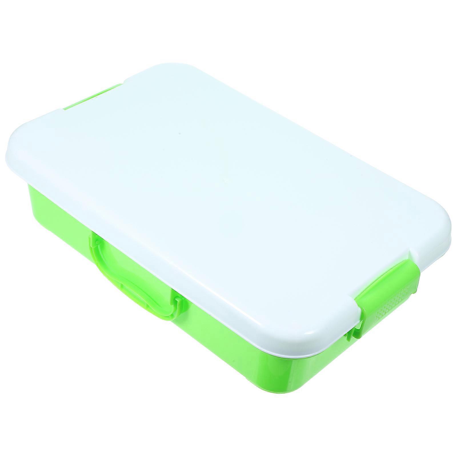 Handheld Sandbox Sand Tray Portable for Travel and Backyard of Green Abs with Toy Storage Capability 1Pcs