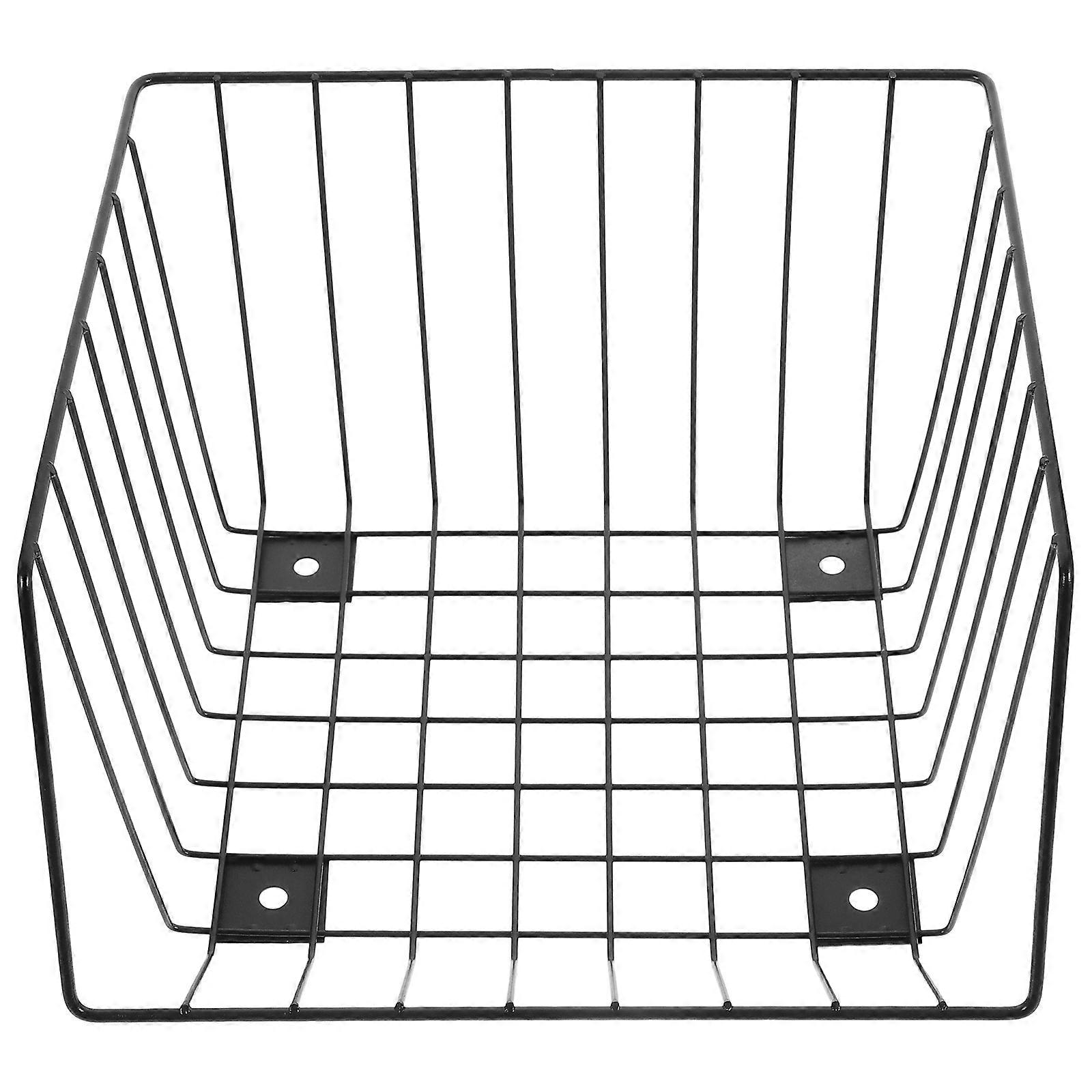 Fruit and Vegetable Storage Rack Kitchen Storage Holder Home Organizer Iron Black Air Circulation for Freshness 1Set