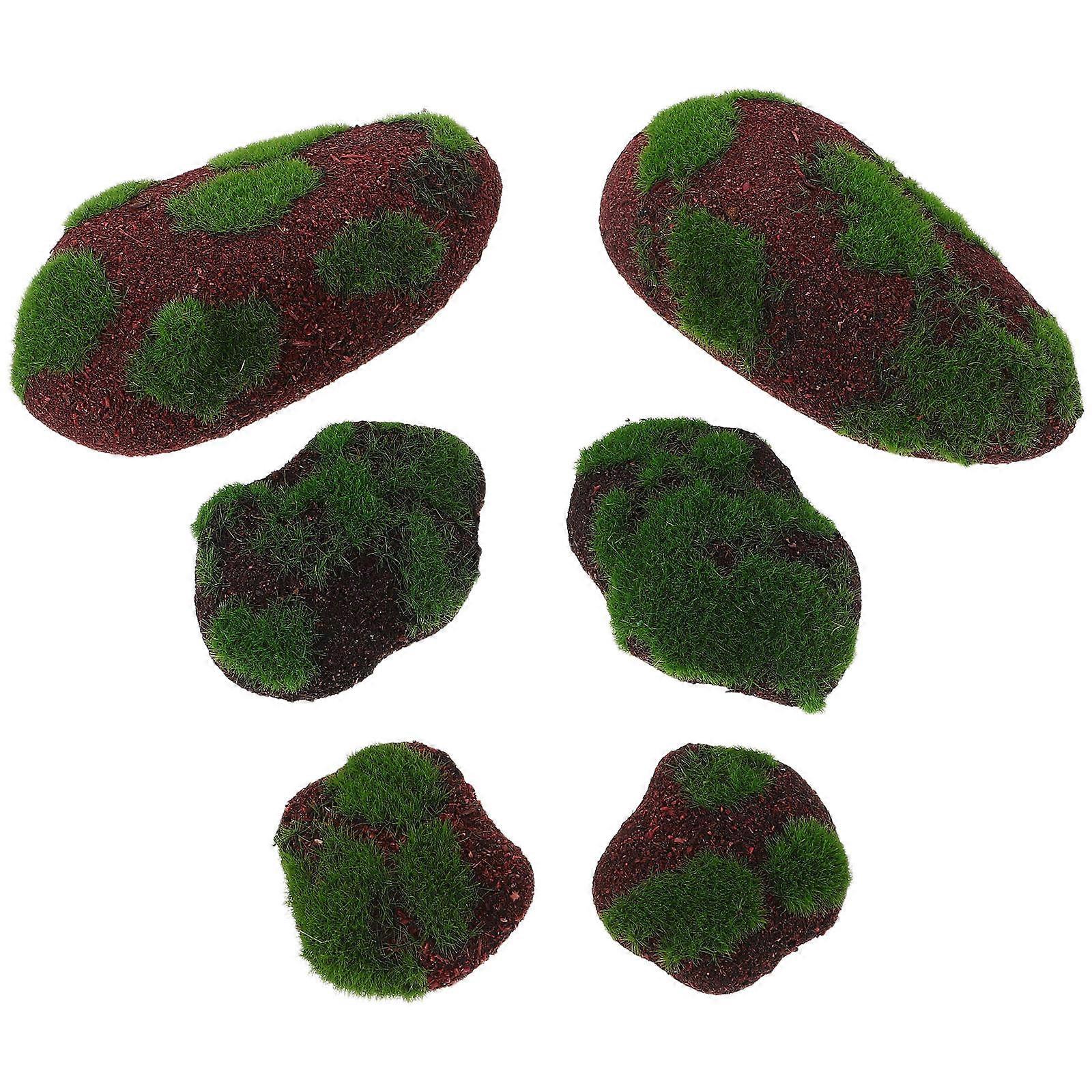 24Pcs Artificial Moss Stone for Aquarium Landscape Decoration