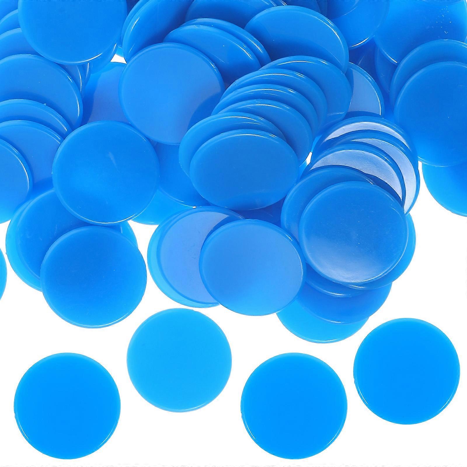 Blue Plastic Chips Counting Chips for 100Pcs Game Markers