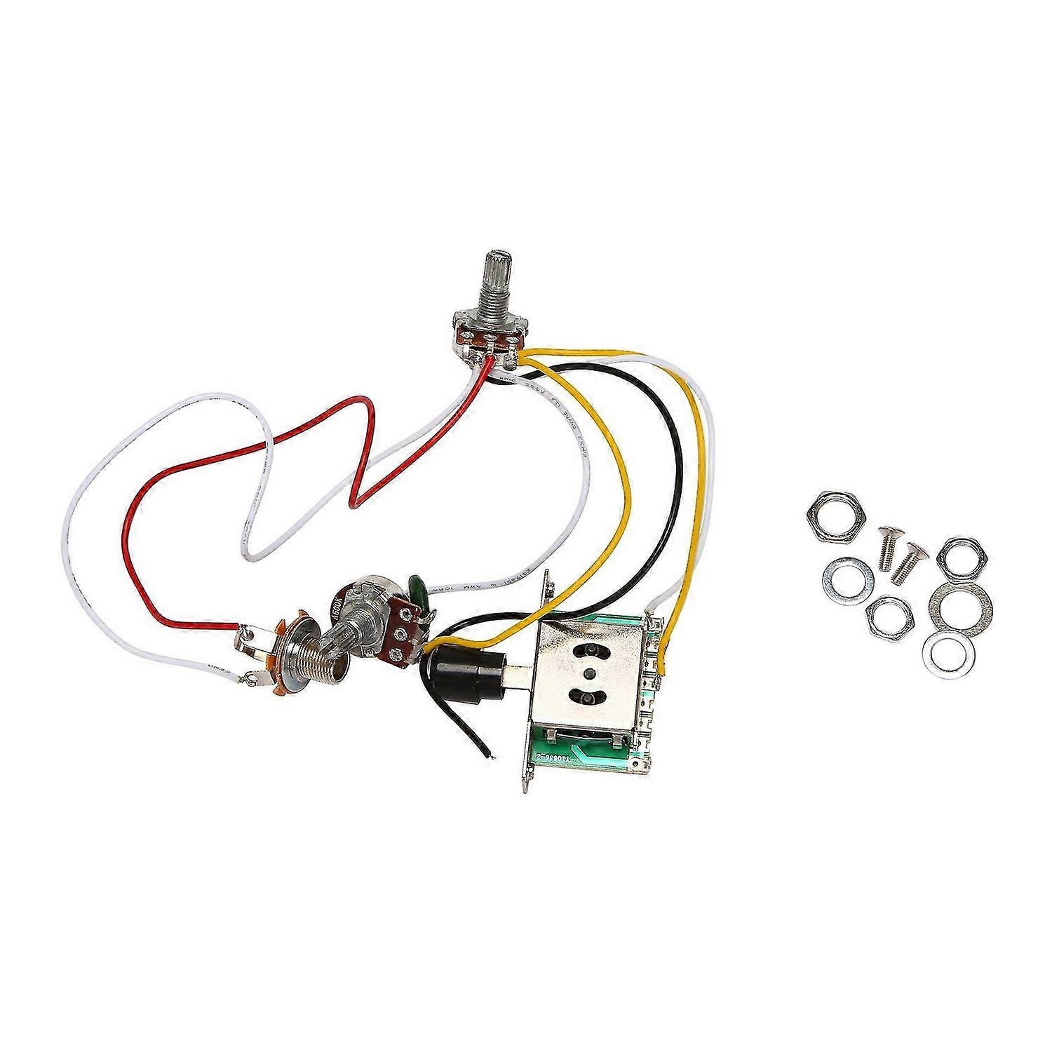 Guitar Pre-wired Harness, 3 Way Blade Toggle Switch 1V1T 500K for Electric Guitar