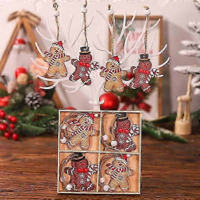 12db fa mézeskalács férfi dísz vidám dekoráció karácsonyfa függő medál Navidad ajándék újévi Noel