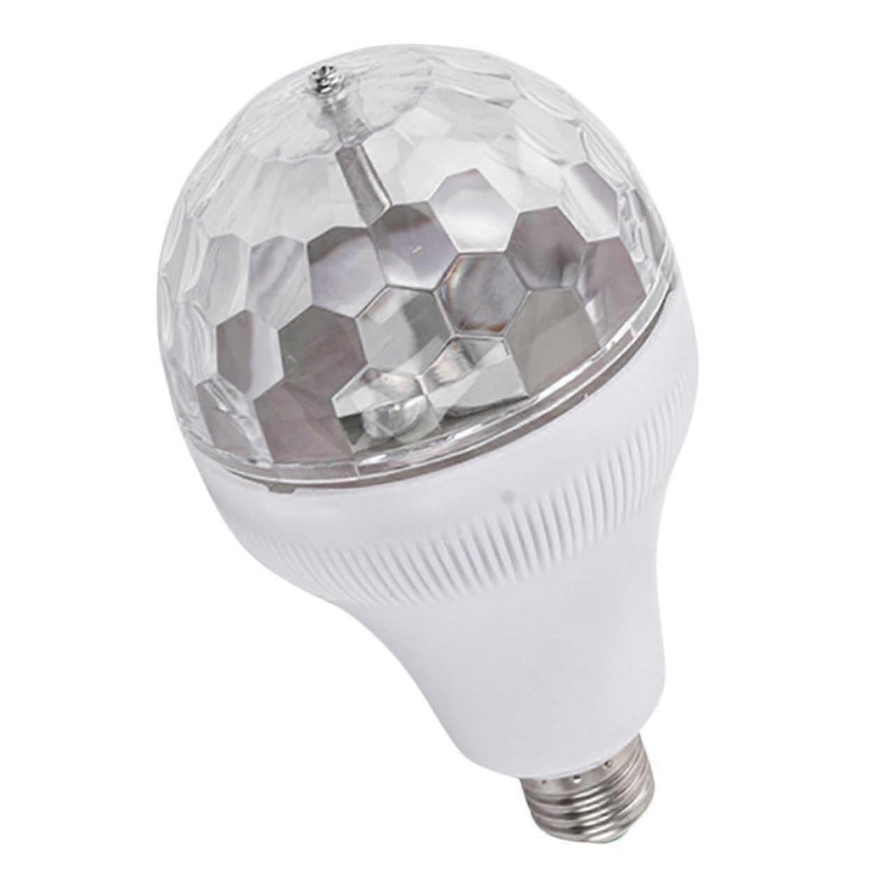 RGB Rotating Disco Light, Sound Activated, LED E27 Crystal, 6 Color Changing Effects, Home KTV Parties Lighting