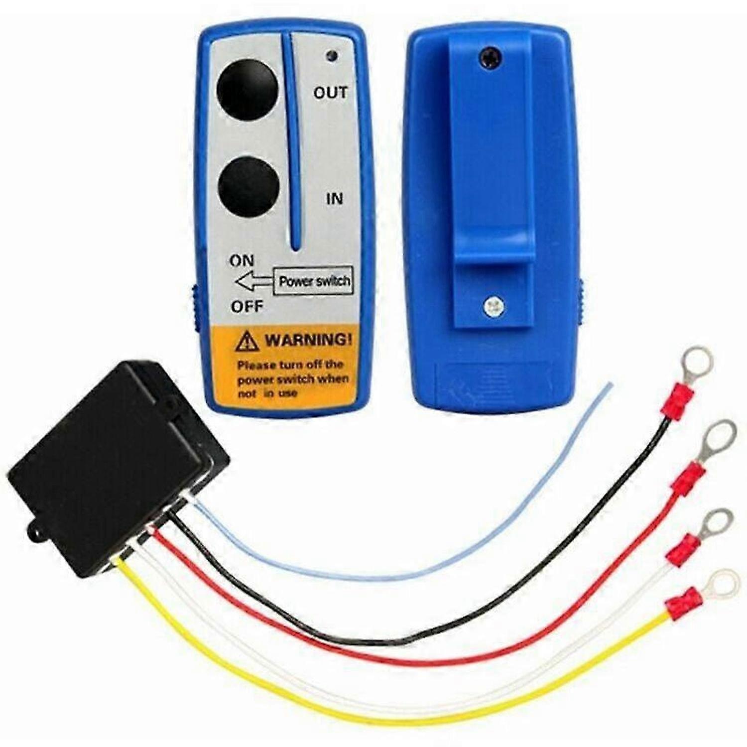 12V Wireless Winch Remote Controller, Universal 12V 50ft Wireless Winch Remote Control Kit for Car Truck (2 Large Remotes Included)