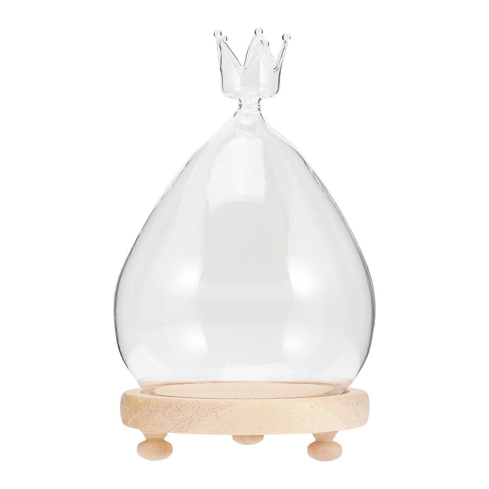 Clear Glass Dome Decorative Display Dome with Base for Home Decor