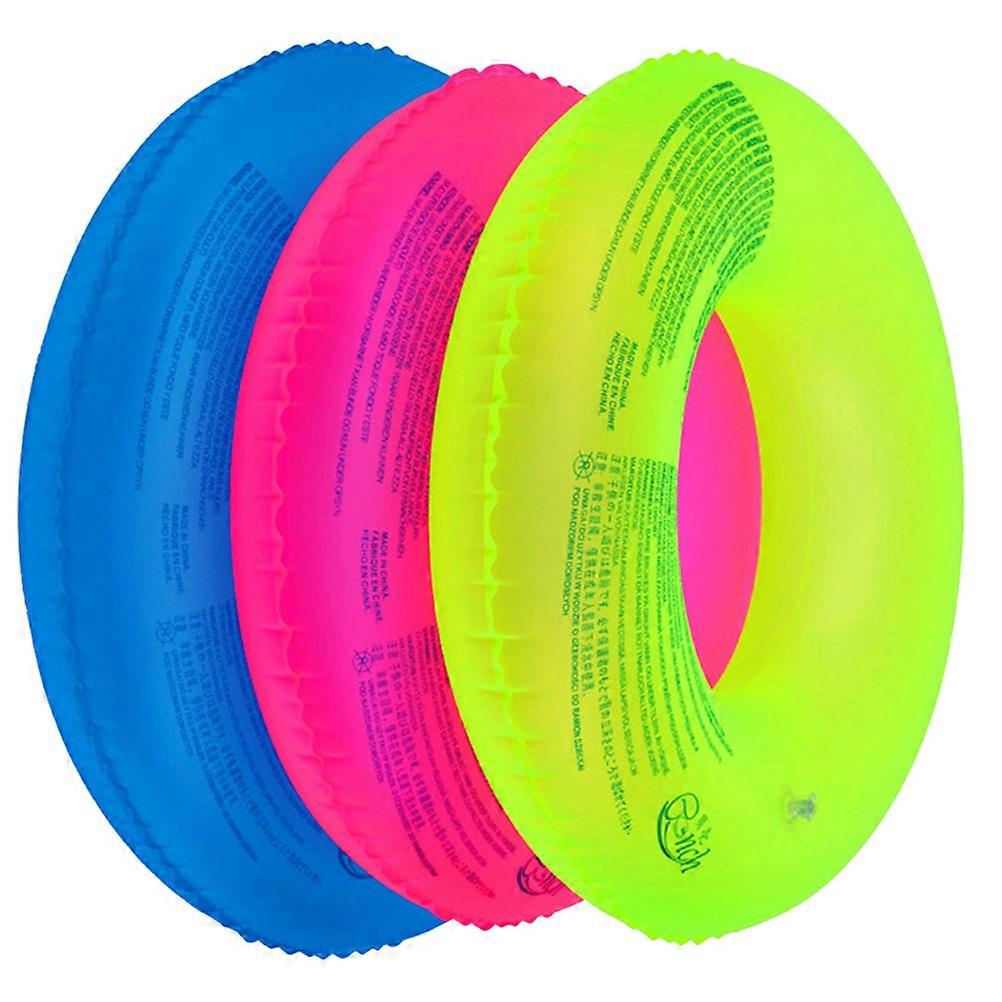 Swimming Ring 3Pcs Inflatable Pool Tubes Round Shape Saving Pool Toy Assorted Color For Swimming Pool And Beach Day