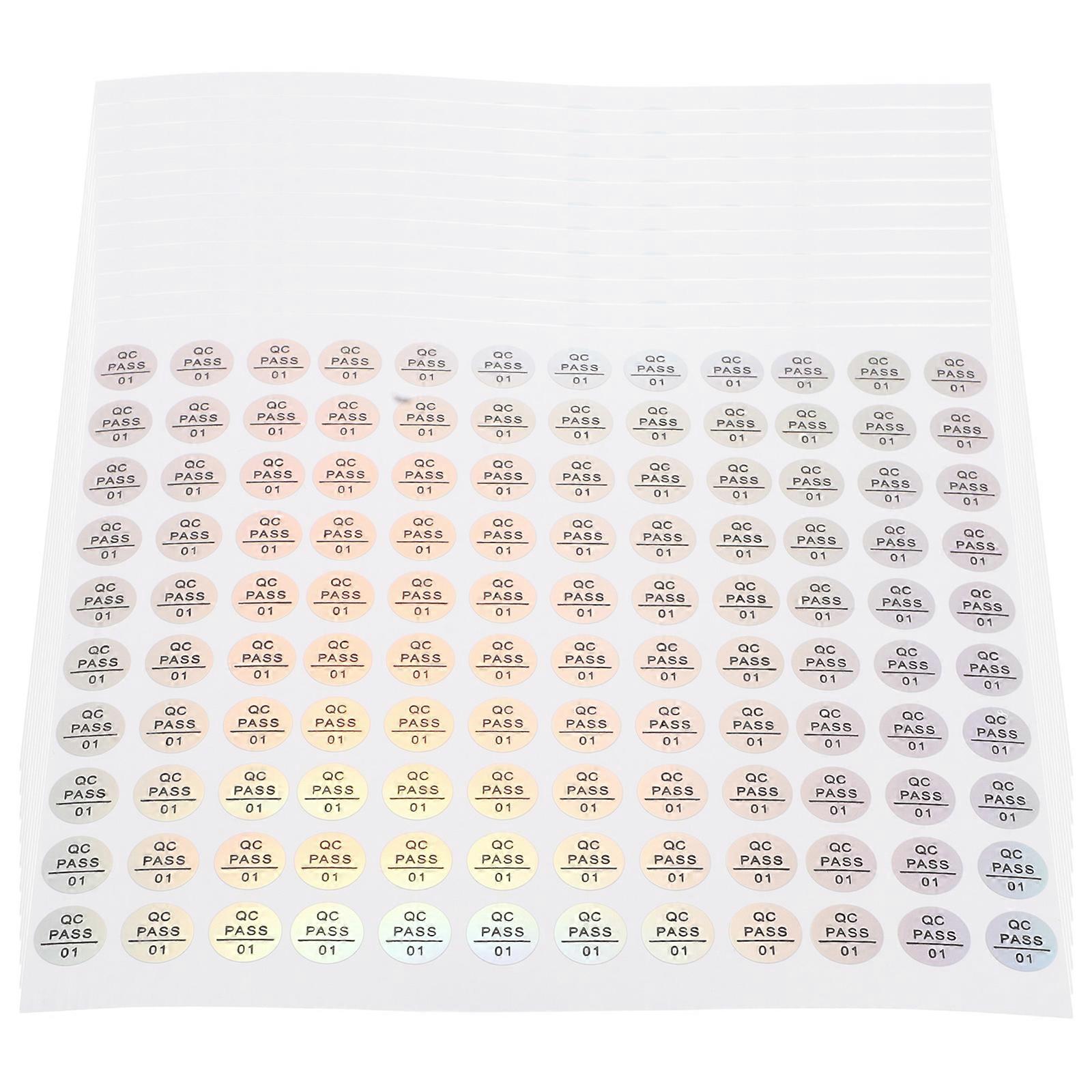 Silver Qc Approved Seals Quality Control Passed Stickers for Verification 10 Sheet