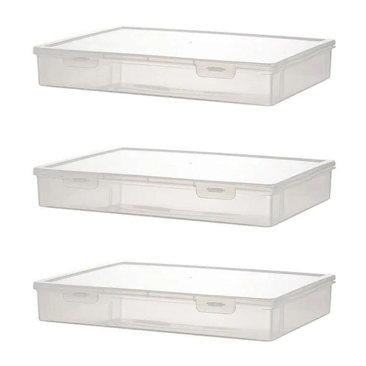 3PCS A4 Size Organiser Book Organiser Office File Box Transparent,L