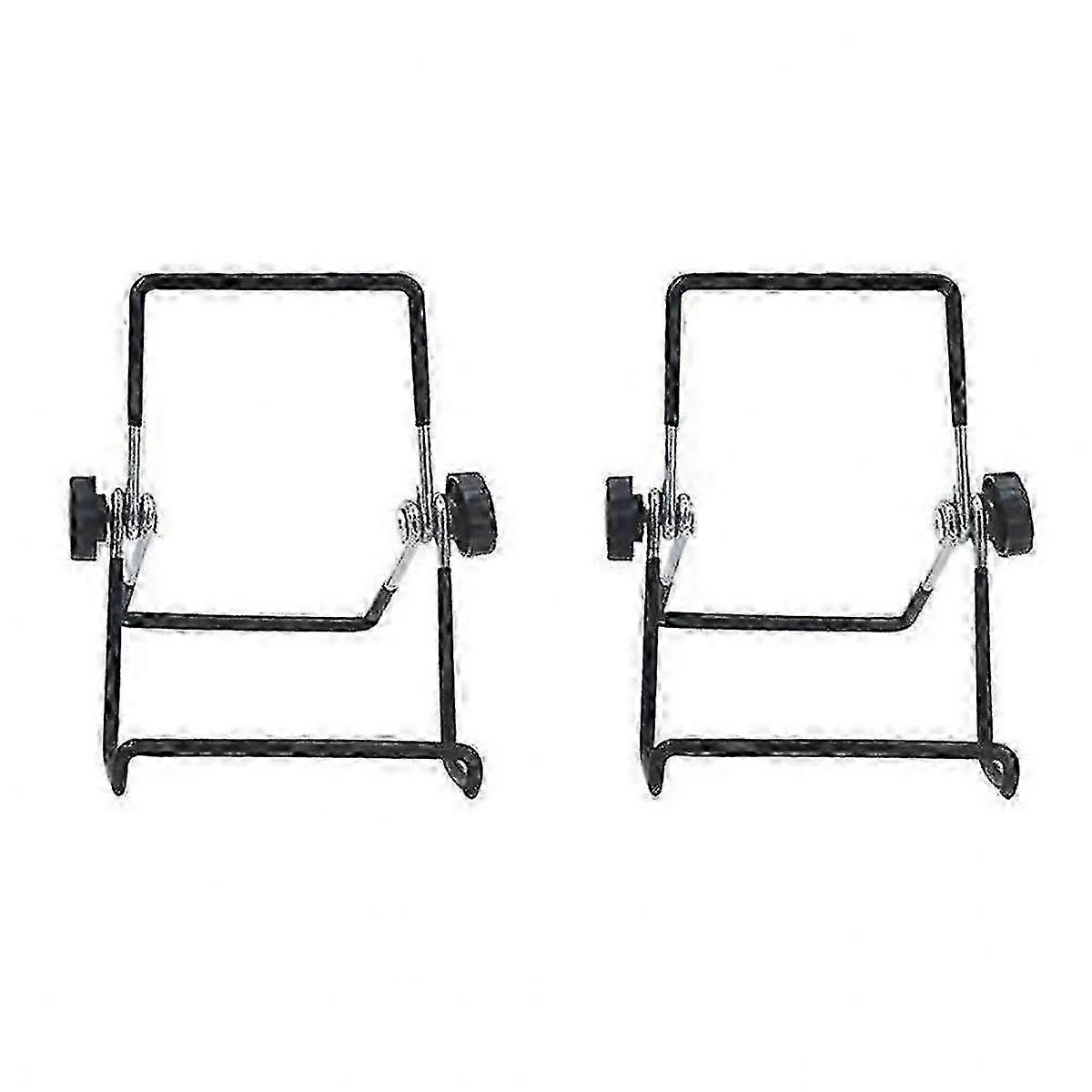 Adjustable Folding Solar Panel Stand with 2 Mounting Brackets for Electronic Devices, Black, 2-Piece Set