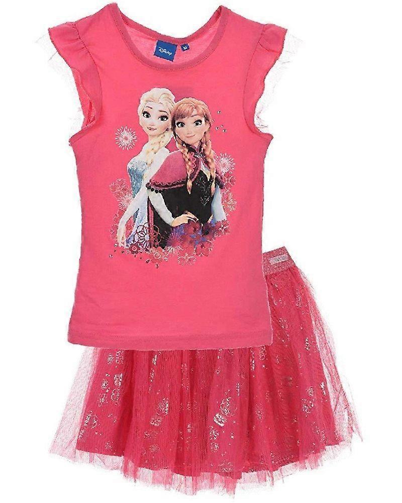 Girls ER1164 Disney Frozen Short Sleeve T-Shirt &amp; Tutu Skirt