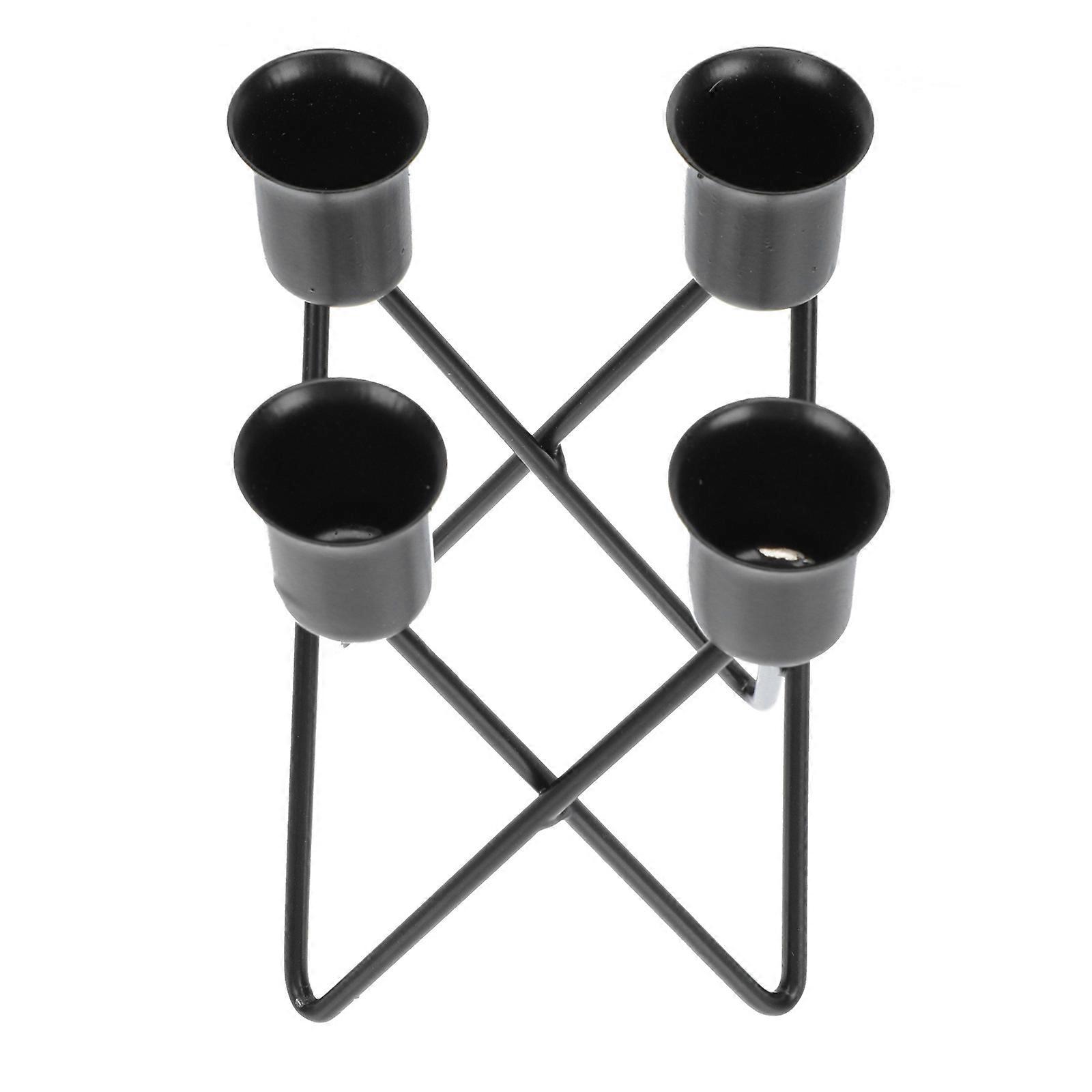 Creative Candleholder Desk Iron Craft for Decor 2Pcs Multi-Cup Candleholder