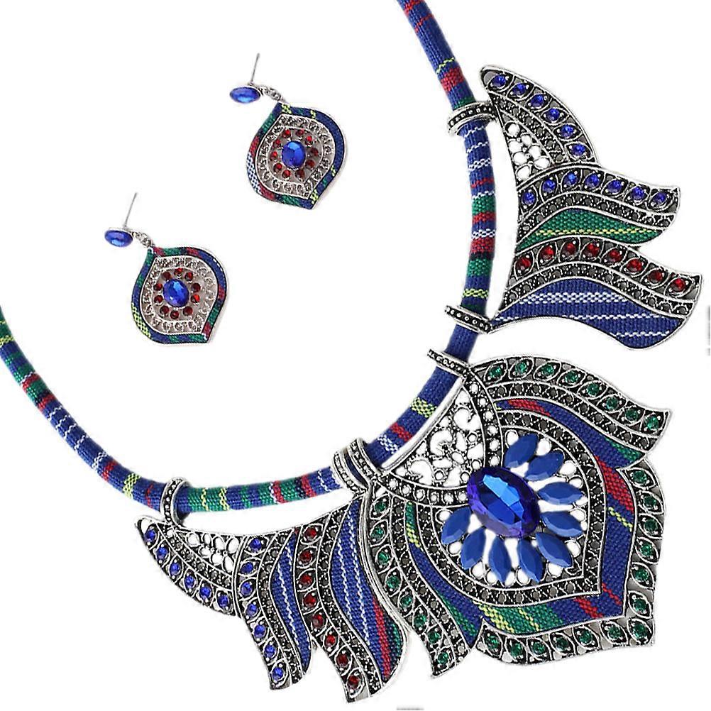 Bohemian Necklace and Earrings Set for Decoration 4Sets Multi Color Jewelry