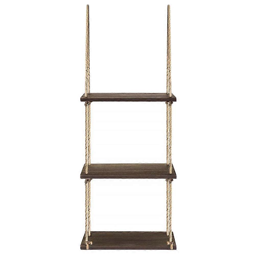 Wooden Hanging Shelf for Storage Use 1Set Floating Rack with 3 Tiers
