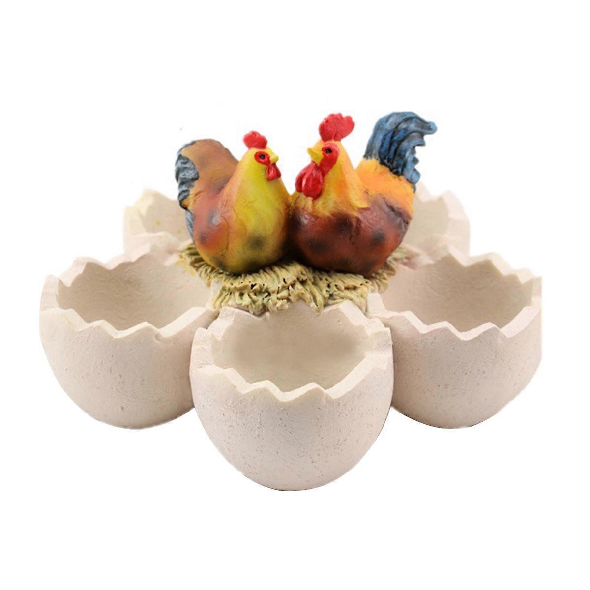 Resin Planter Eggshell Design for Succulent Plant Pot 2Pcs Set