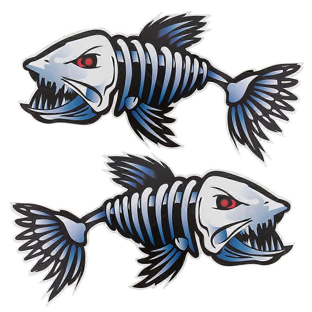 PVC Kayak Decals Fish Bones Stickers for Decor 4Pcs Set