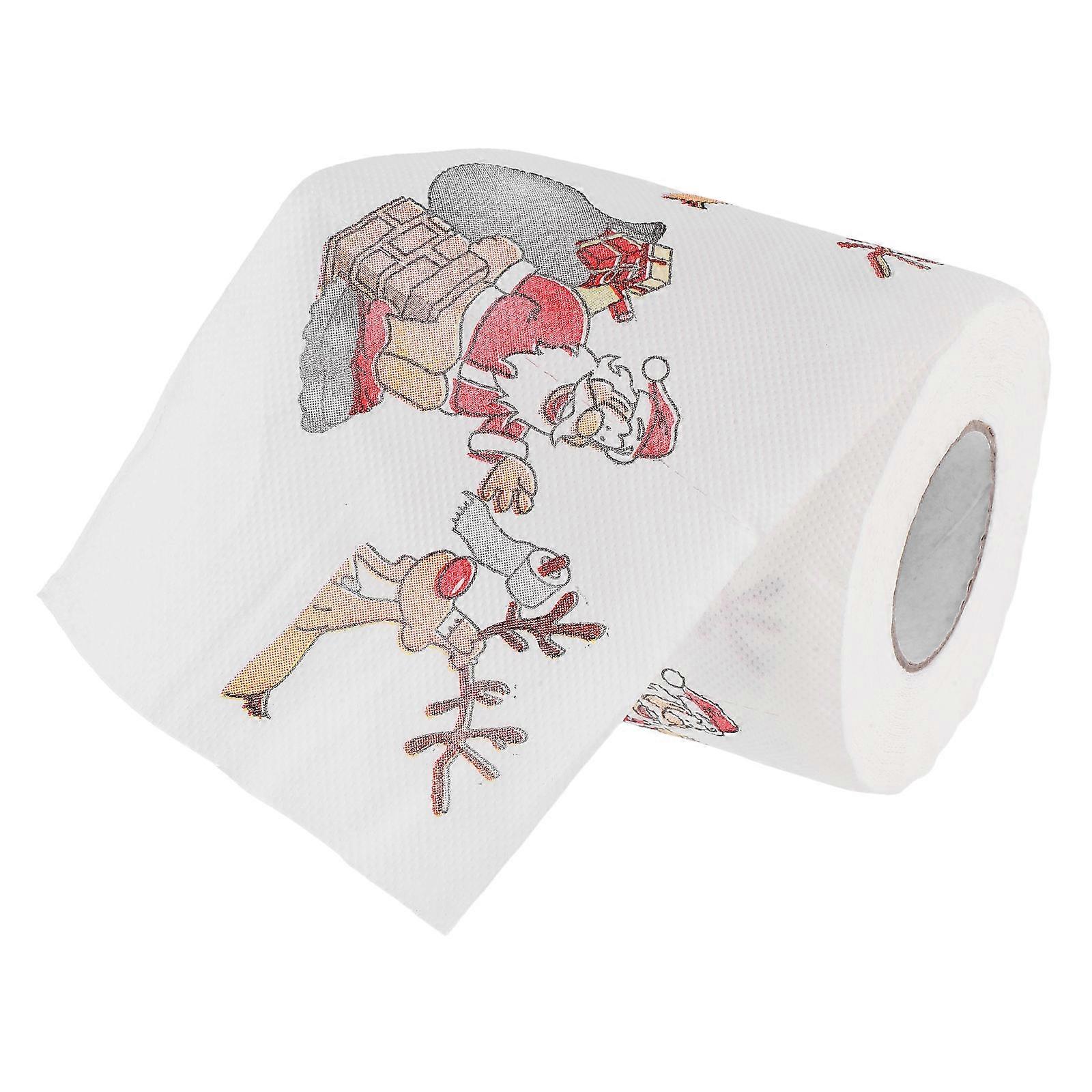 Xmas Santa Printed Paper Christmas Themed Tissue Roll for Bathroom