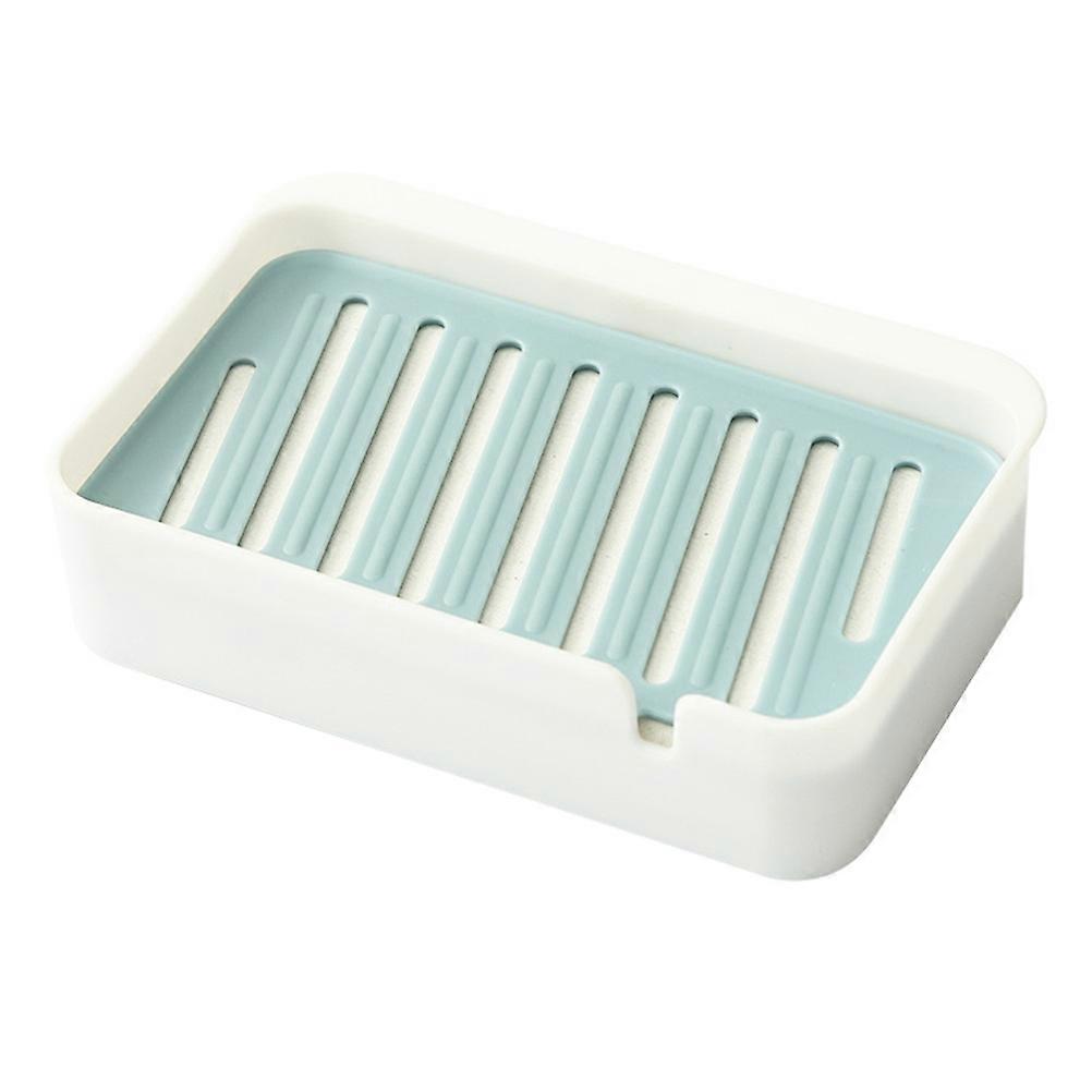 Bathroom Absorbent Diatom Ooze Soap Dish for Light Blue 2Sets Organizer