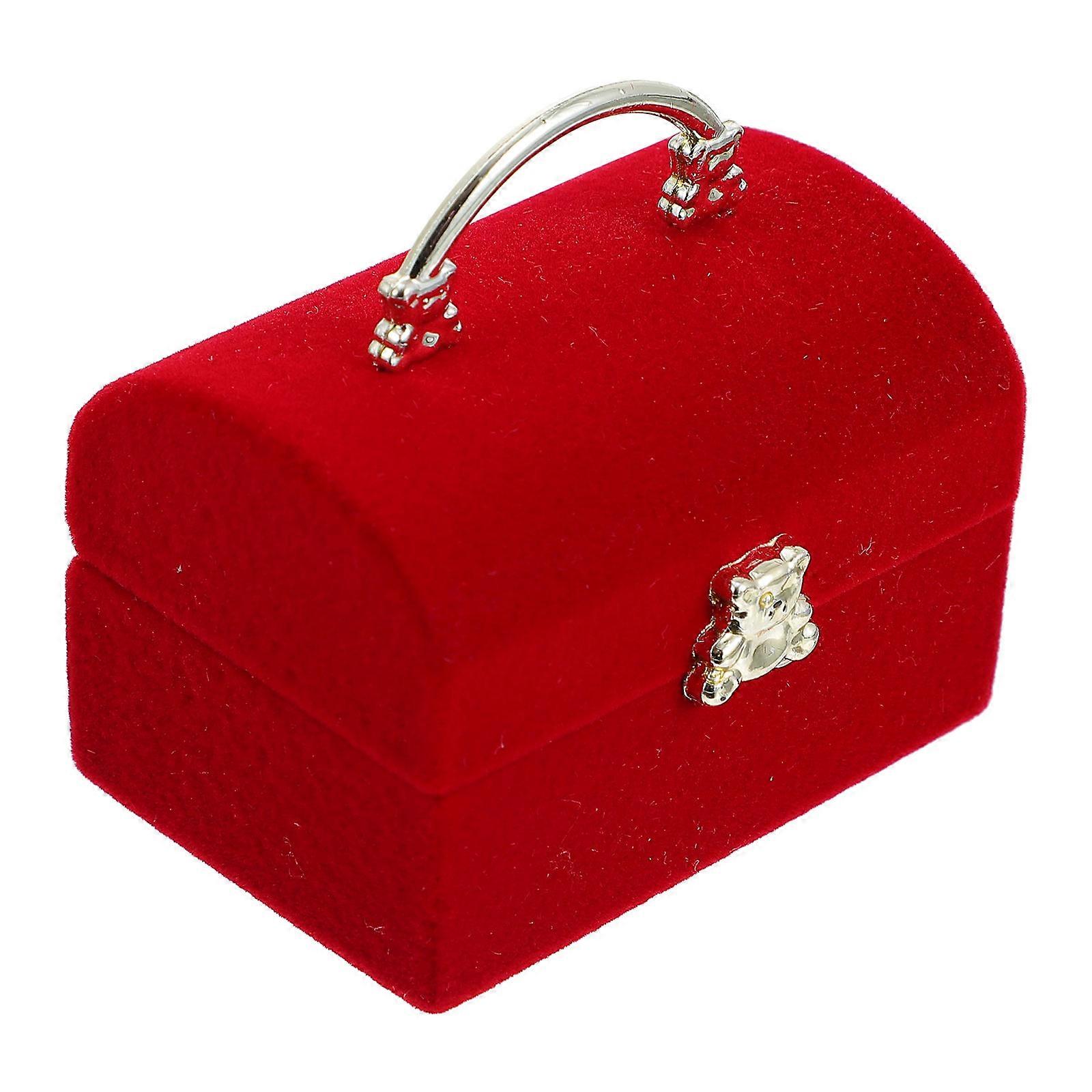 Stylish Jewelry Display Box Designed for Jewelry Owners Featuring Soft Flocking Material in Red 1Pcs