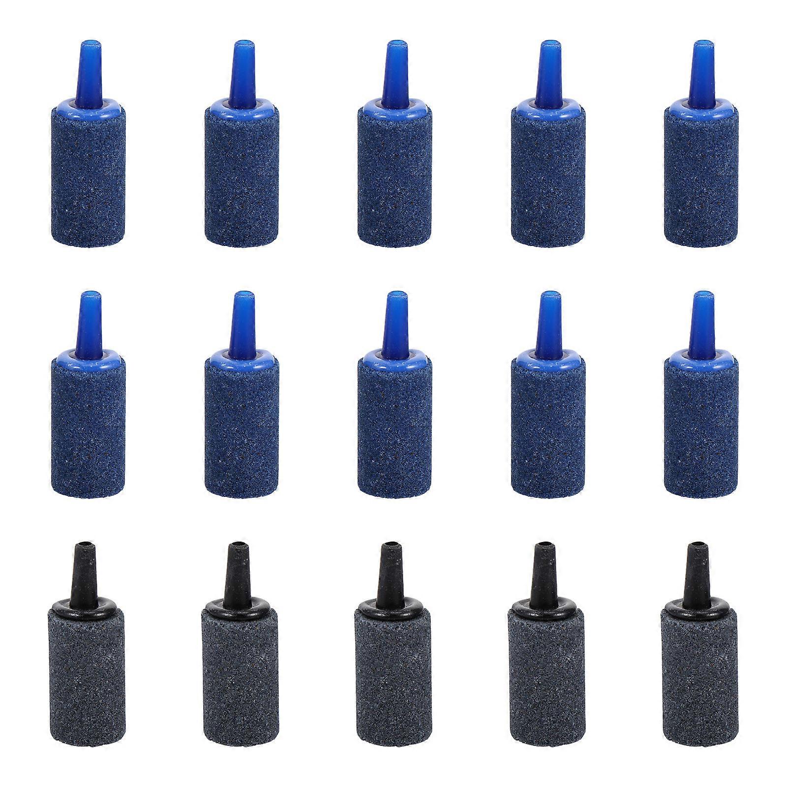 Fish Tank Air Stone Aquarium Bubble Diffuser Air Stone Cylinder Grey Color 4X1.4cm Bubble Diffusion 20Set