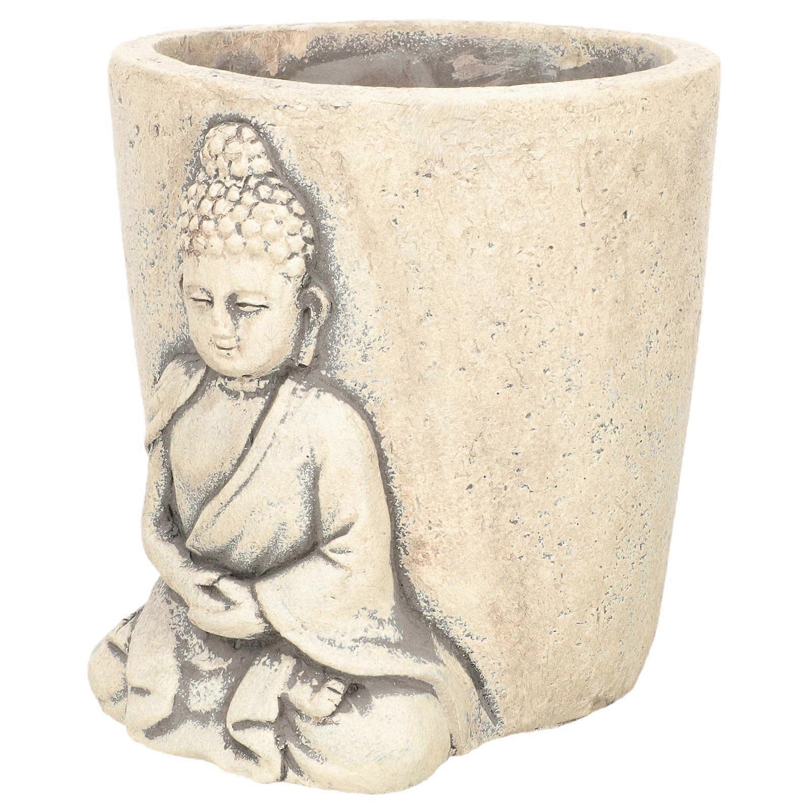 Cement Plants Buddha Flowerpot for Storage Use 2Pcs Unique Planter