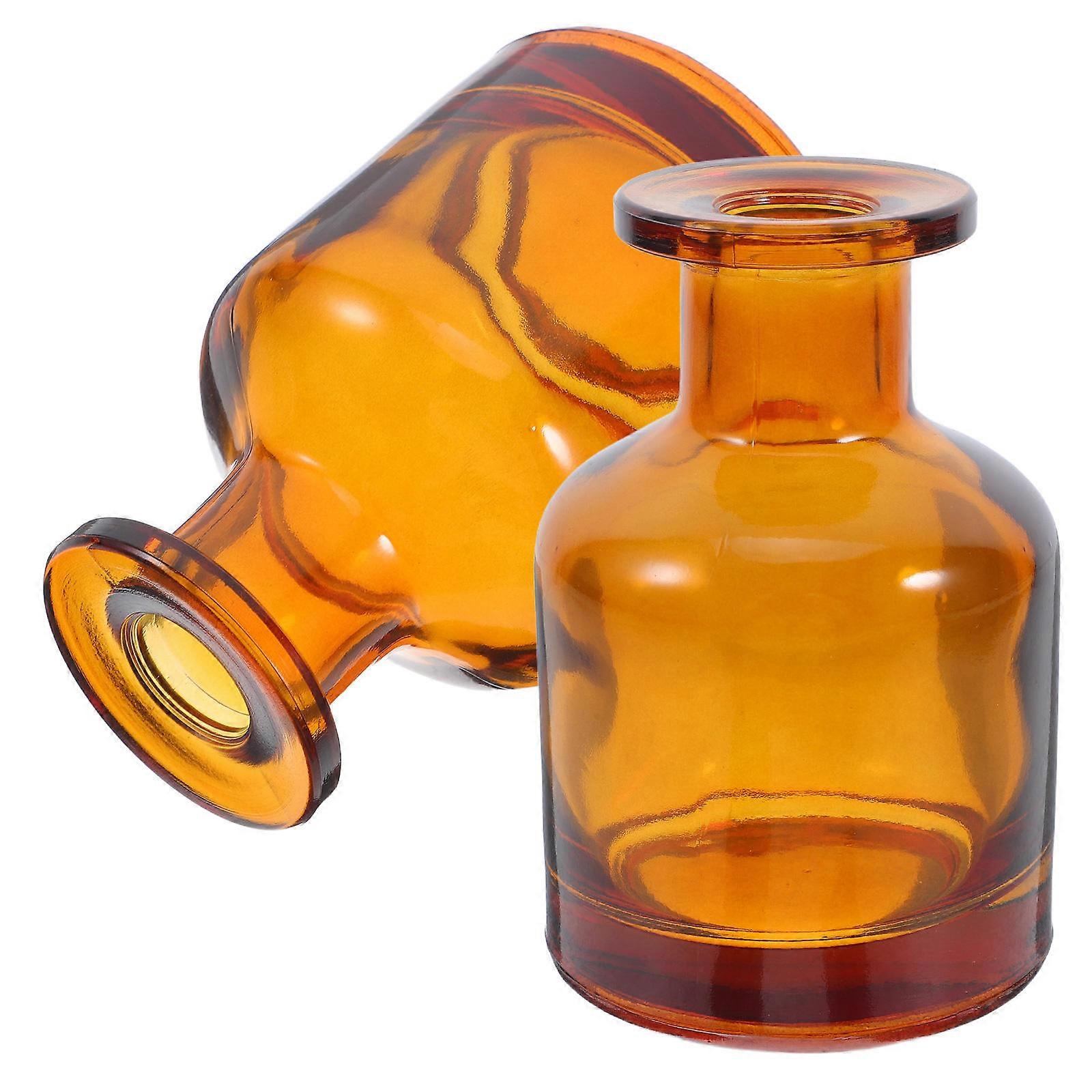 Diffuser Glass Bottle Refillable for Aroma Diffuser 6Pcs Brown Cylindrical