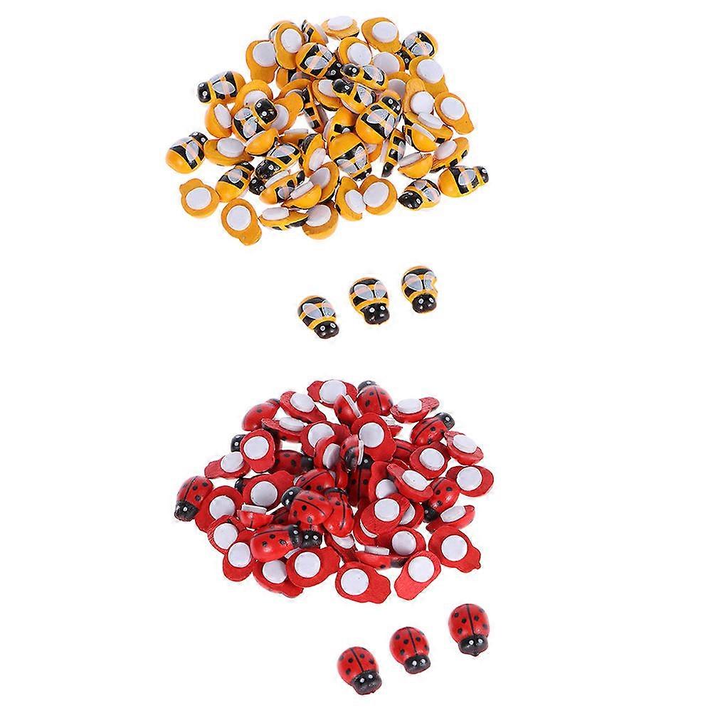 Μικροσκοπικά Στολίδια Μίνι Διακοσμητικές Φιγούρες Διακόσμηση Κήπου Ποικιλία Χρωμάτων Ξύλινο Υλικό για Στολίδια 200 Τεμάχια