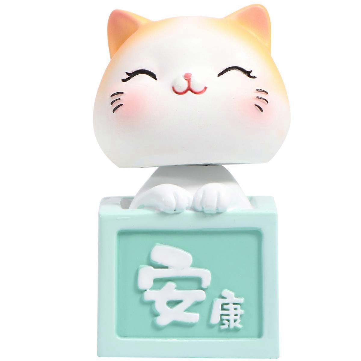 Lovely Cartoon Resin Shaking Head Doll for Car Display 2Pcs Set