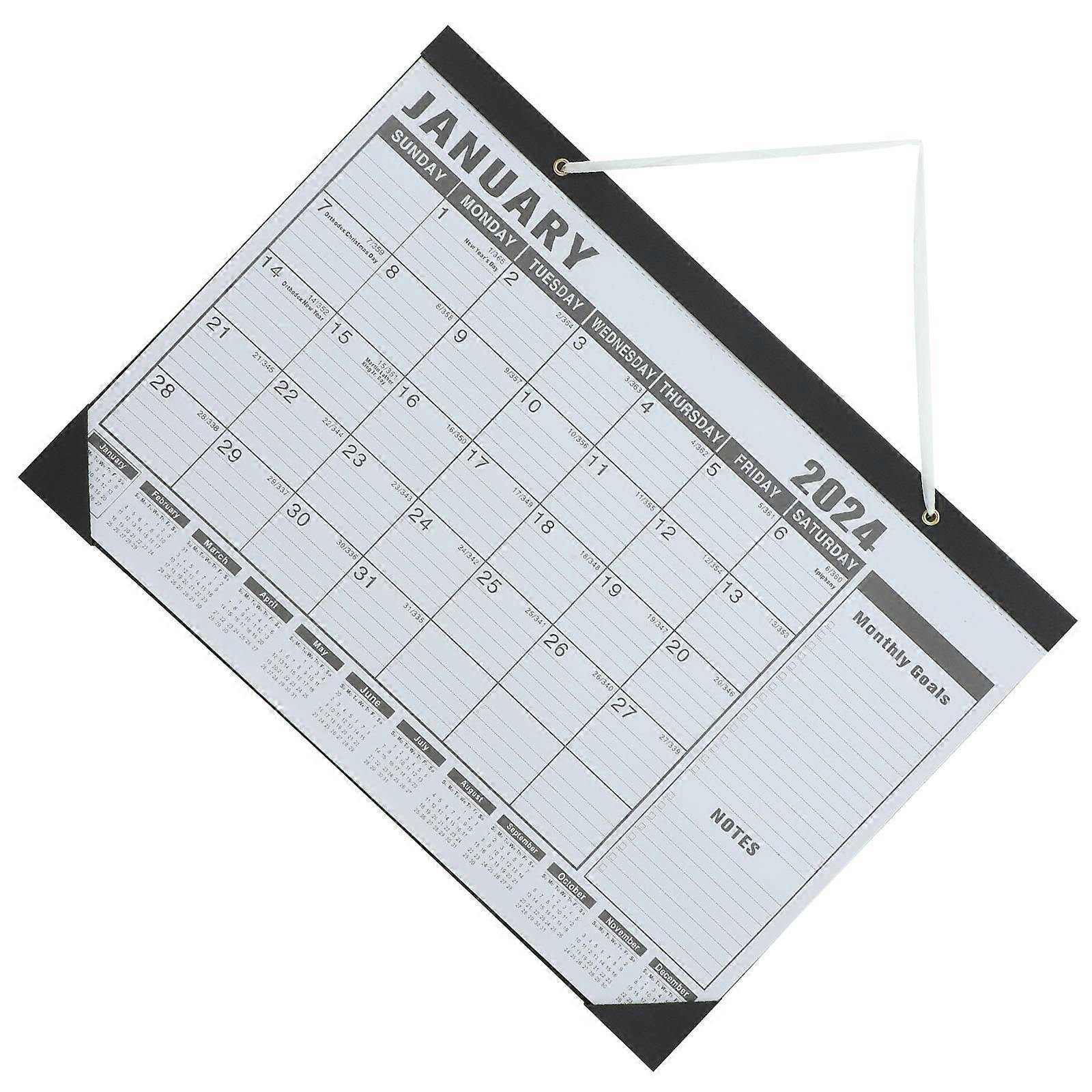 2024 2025 Wall Calendar For Organizing Home Office Use 43X30.5CM White Paper 4Pcs