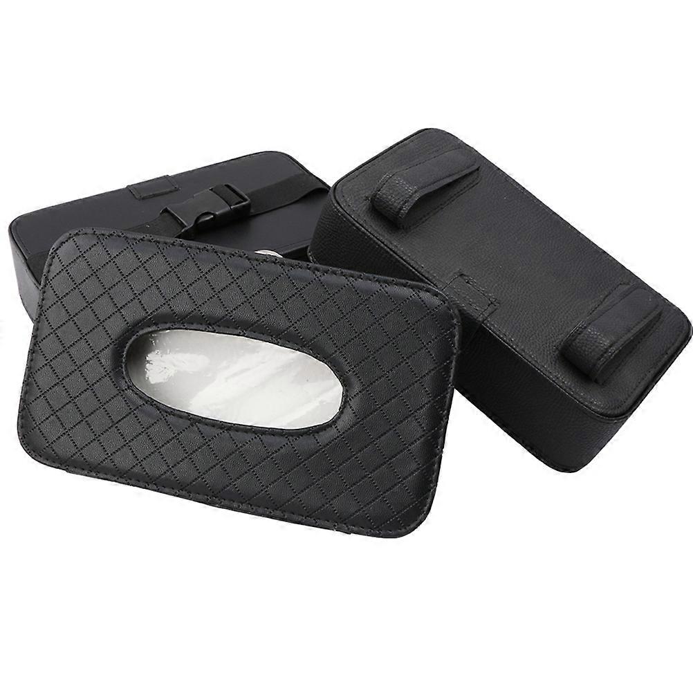 Car Napkin Box Vehicle Mounted Tissue Box for Car Use Black Material