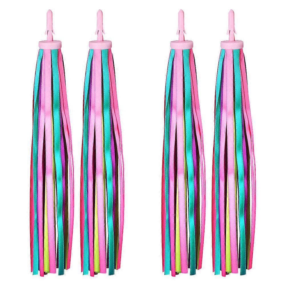 Bike Streamers 2Pairs Assorted Color Soft Durable Cloth Handlebar Decor for Bike Use