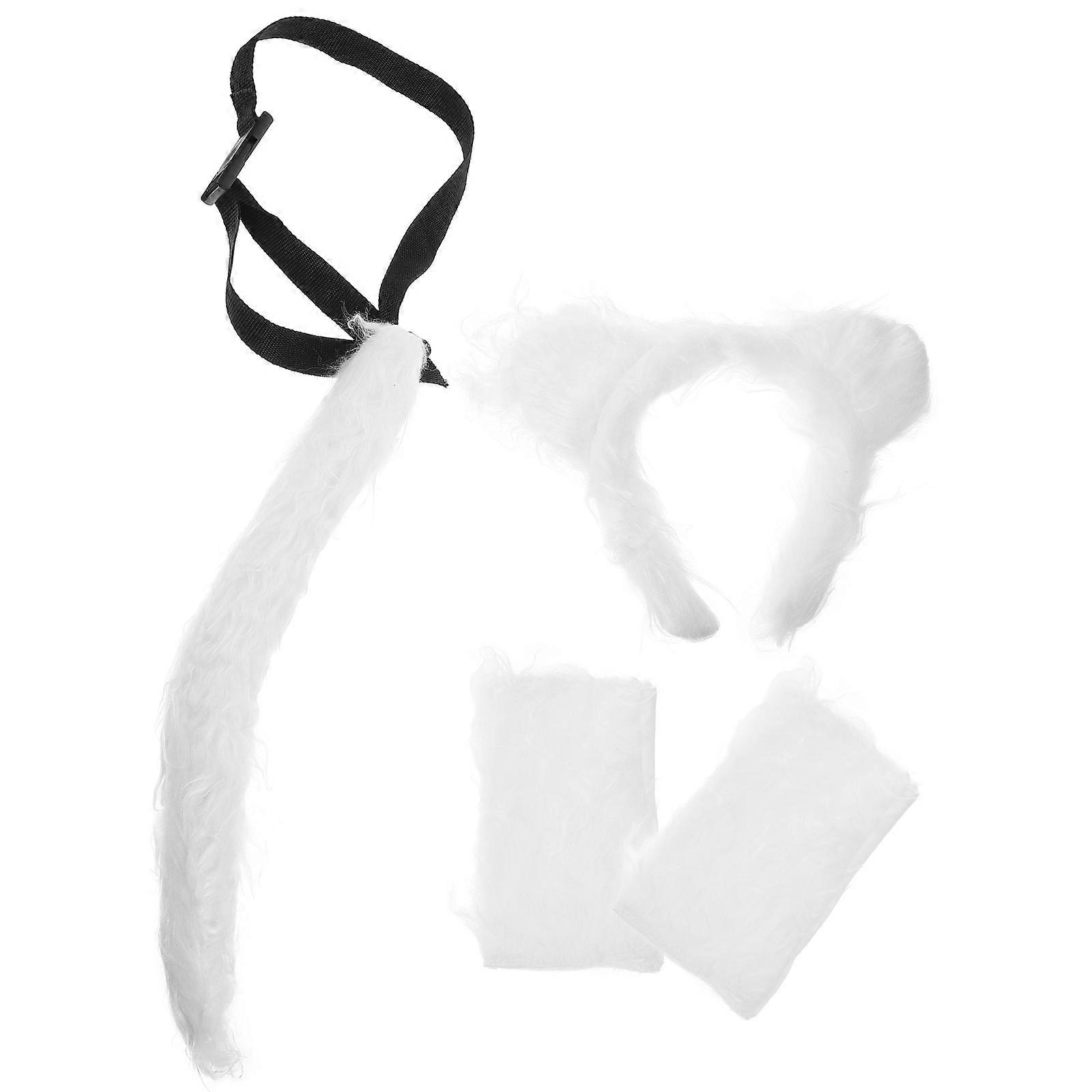 Wolf Costume Accessory Set with Tail and Gloves for Halloween 3Pcs