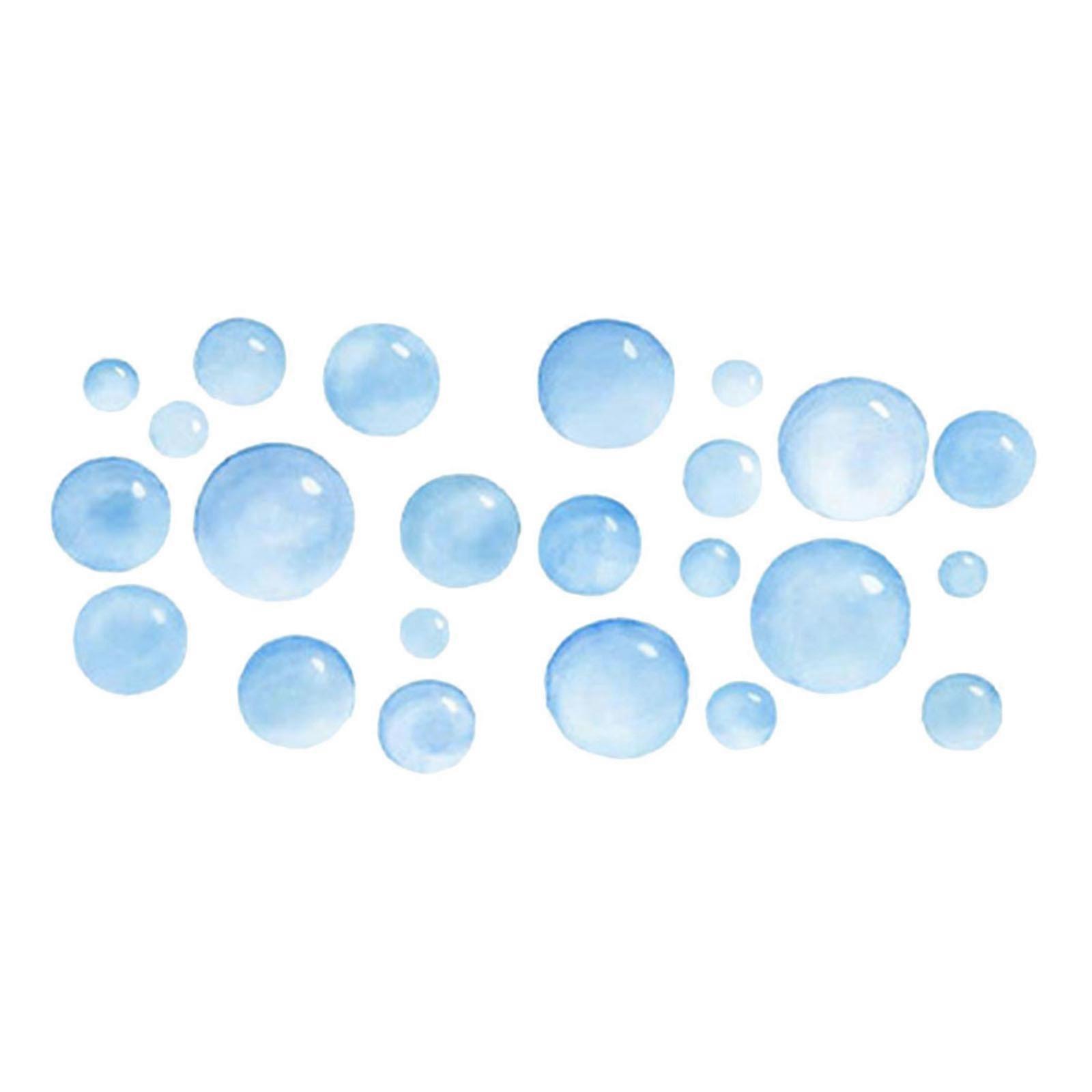 3Pcs Bubbles Wall Decal for Decoration Removable Sky-Blue PVC Wall Stickers
