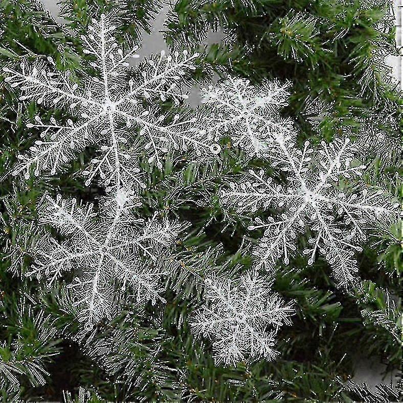 60pcs Christmas Decorations Snowflake White Plastic Artificial Snow