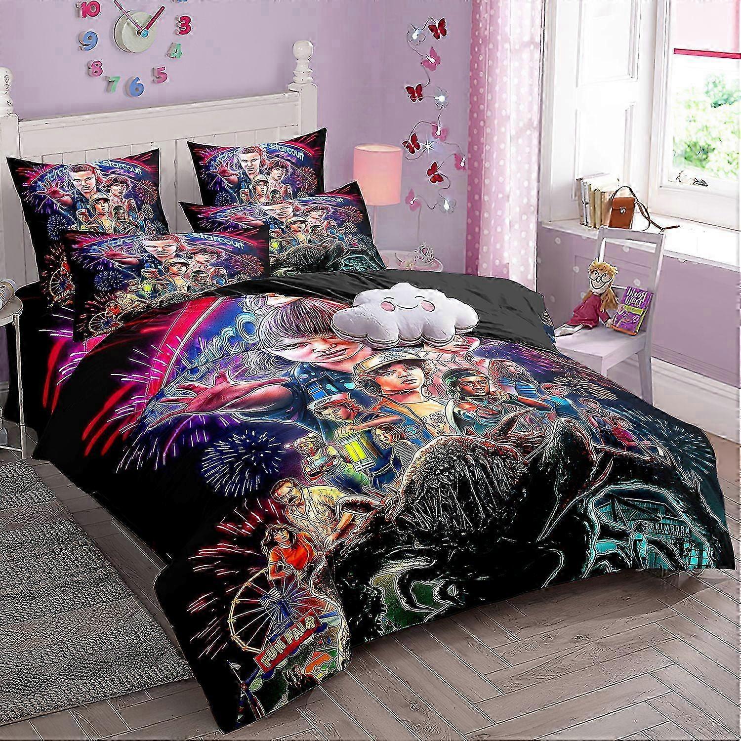 2025 Yt387 Stranger Things bedding three piece set 3D printed, lightweight and comfortable down duvet cover pillowcase bedding CX387