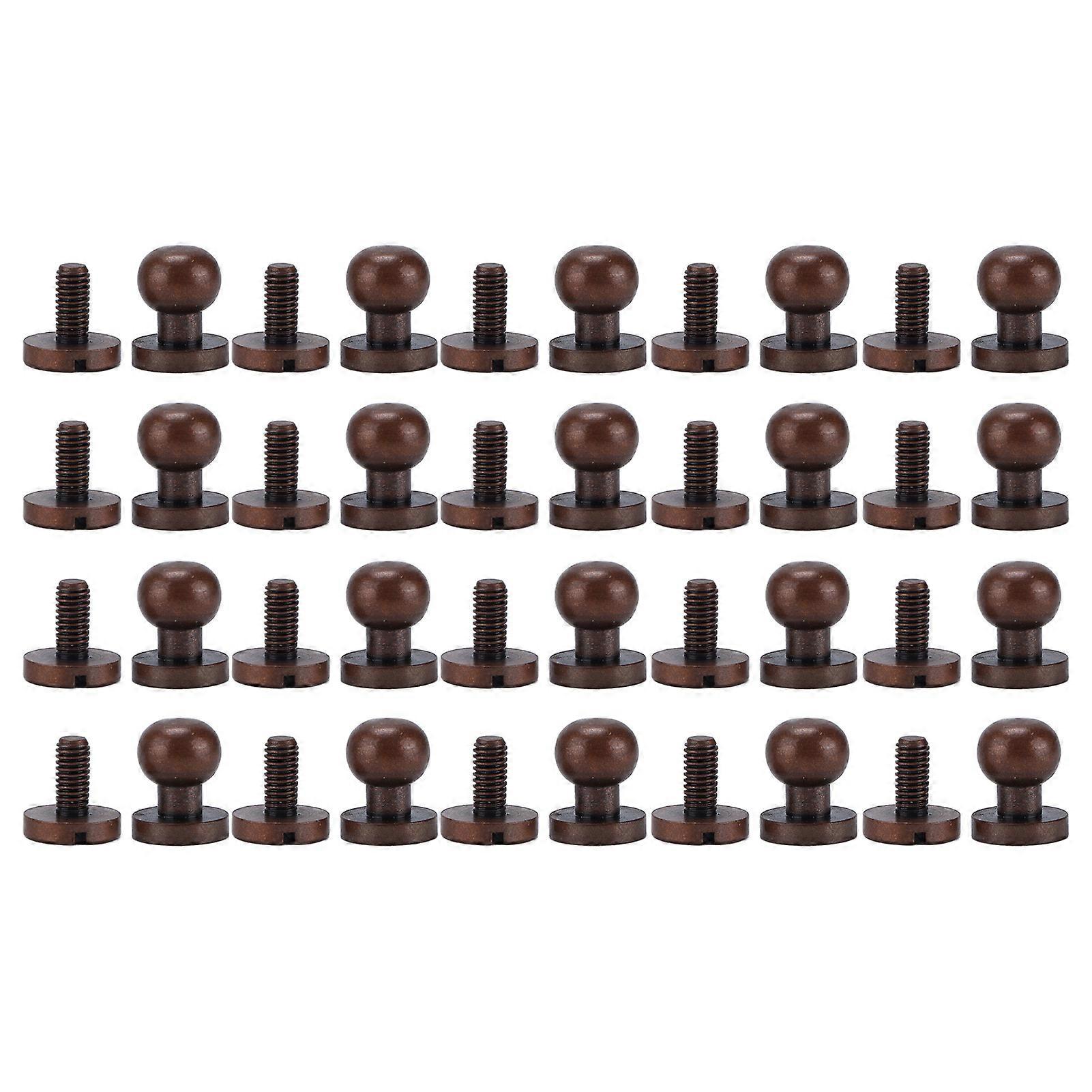 Monk Rivets Red Bronze Round Head Stud Screws 7x6mm 20 Sets