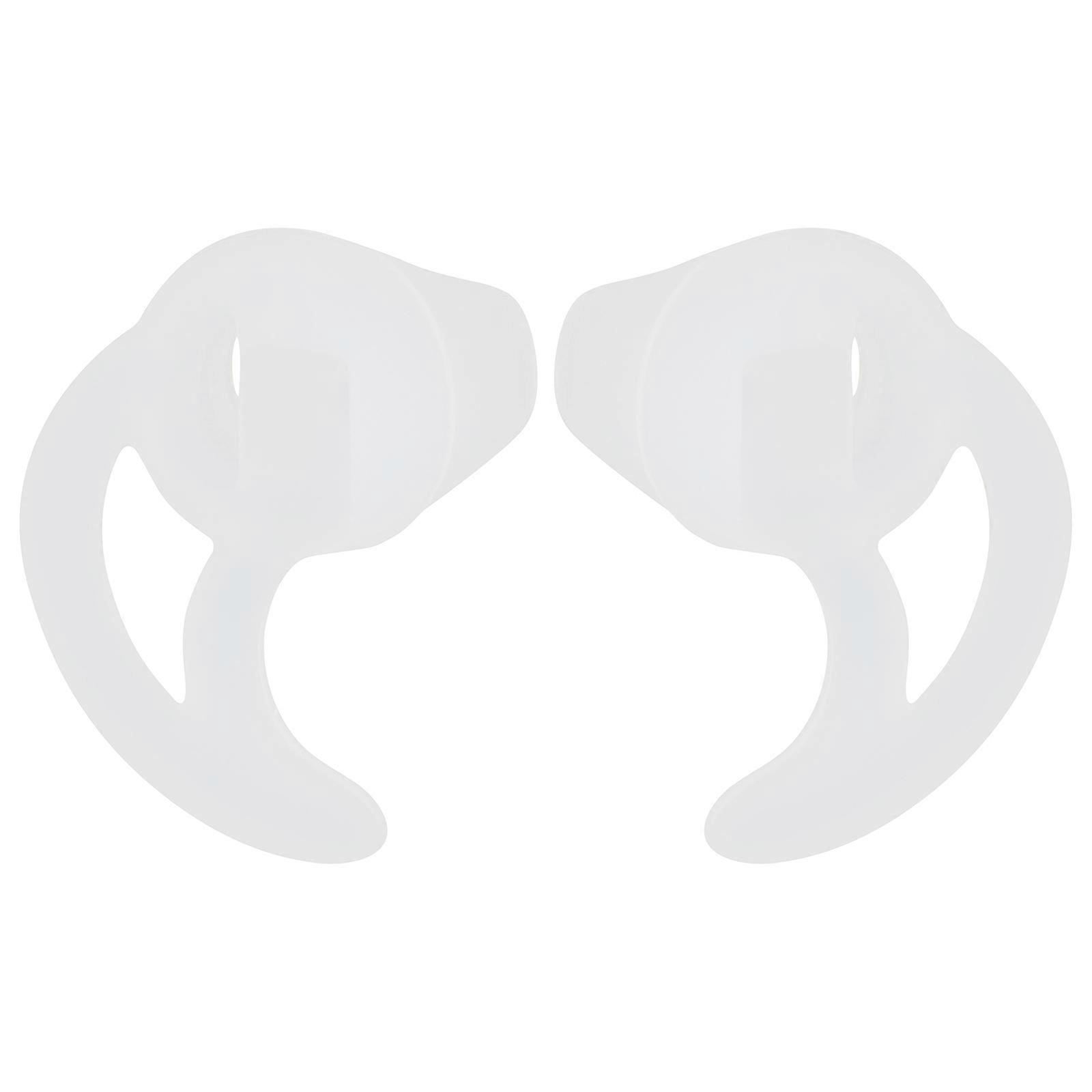 1 Pair Silicone Earbud Tips Fin Shape White Designed For Vigorous Exercise Fit