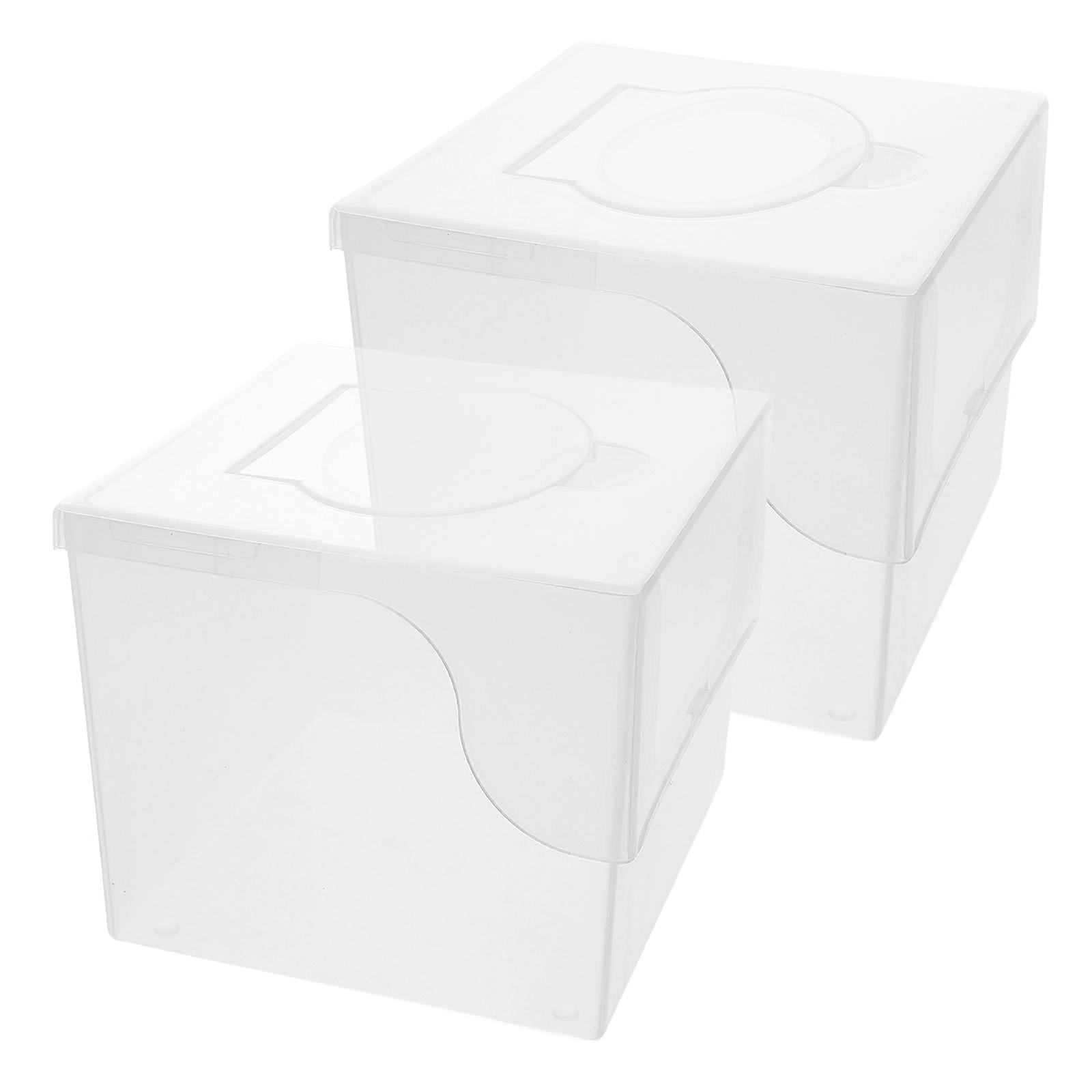 Facial Towel Storage Box Transparent Plastic Container 4Pcs
