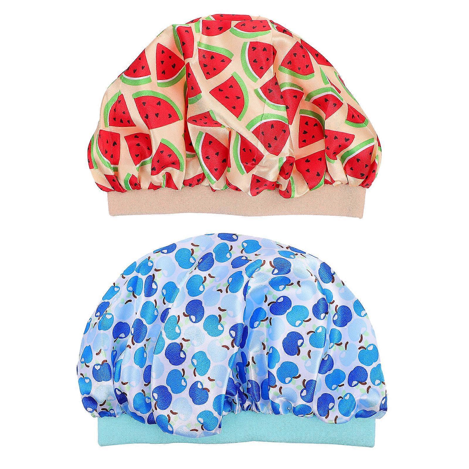 2Pcs Kids Sleeping Hat Satin Cap for Sleep Use Breathable Material