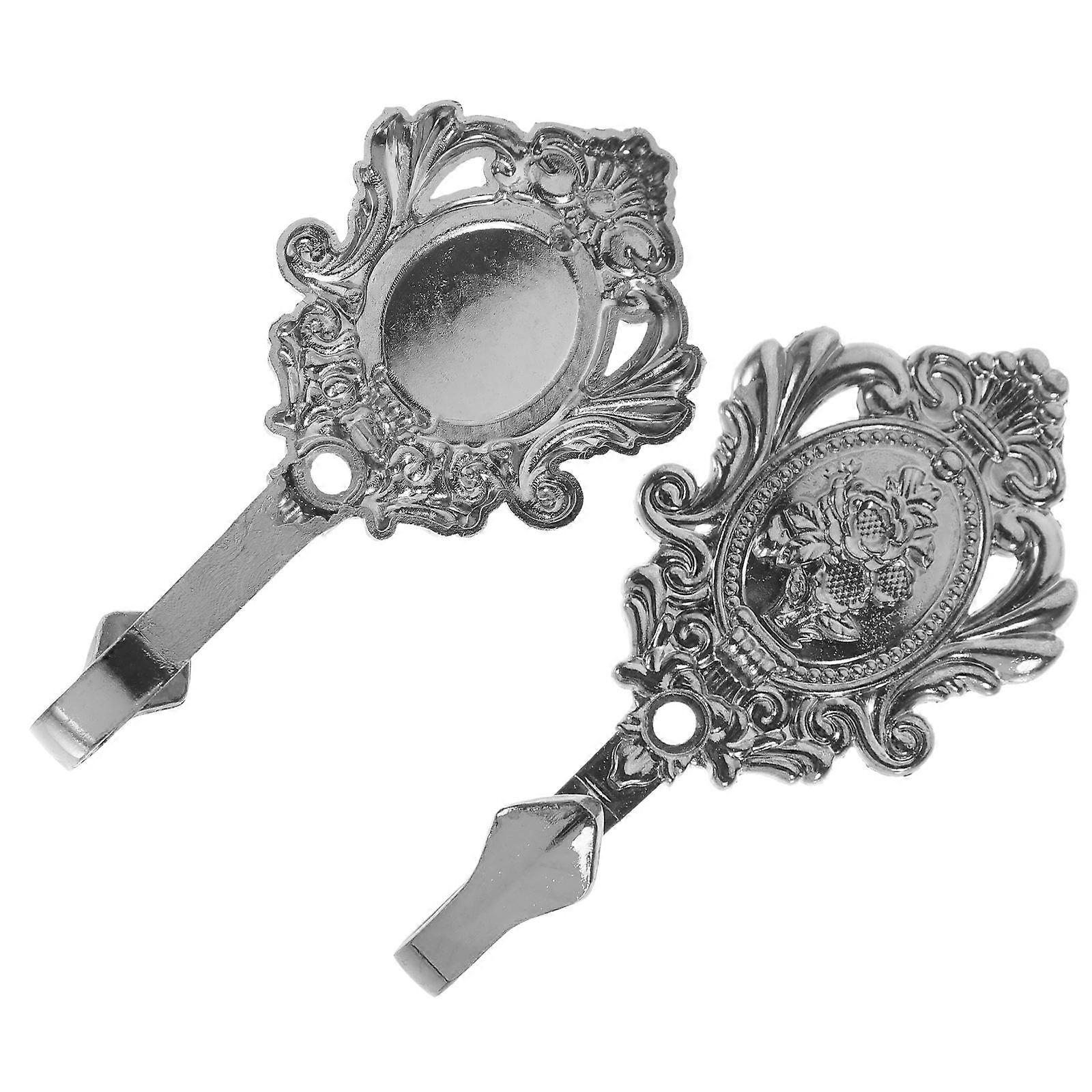 Rose Pattern Curtain Holdback Hooks for Drapery Zinc Alloy 4Pcs