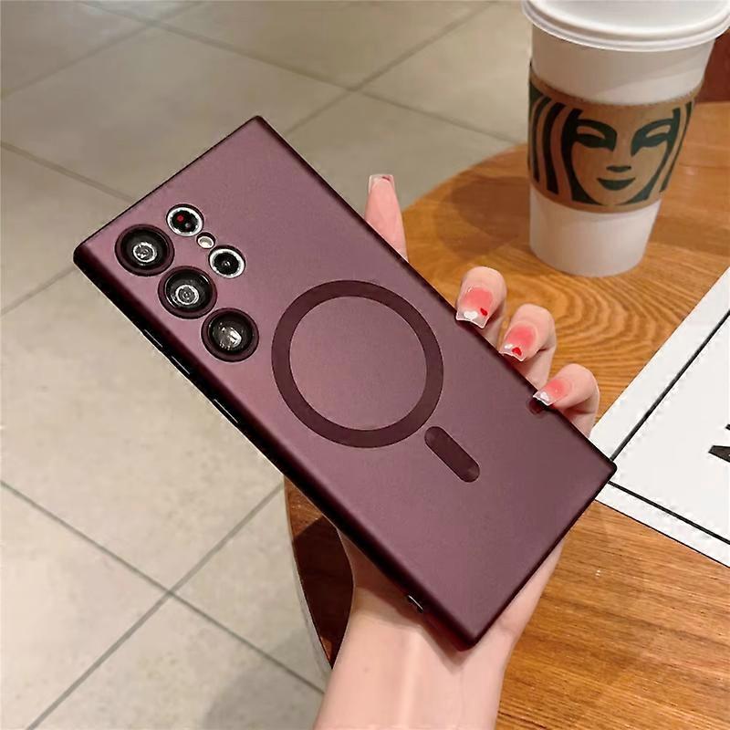 Magnetic Matte Soft Case For Samsung S24 S23 Ultra S22 Plus S21 FE Wireless Charge Protection Shockproof Cover
