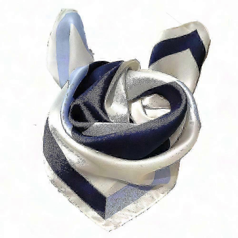 Elegant Ladies Silk Scarf Medium Square Satin Fashion Color Block Hand Scarf_i*