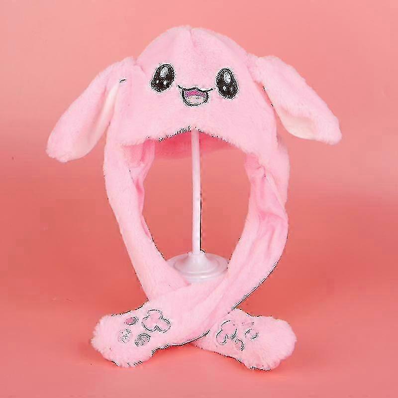 Plush Rabbit Ear Hat for Girls - Soft & Moveable
