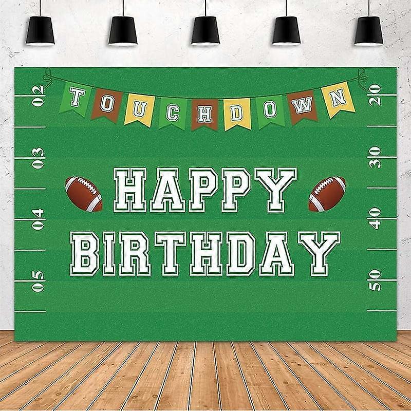 Football Baby Shower Backdrop 7x5ft, Compatible with Touchdown Theme, Banner for Boy, Cake Table & Photo Studio Props