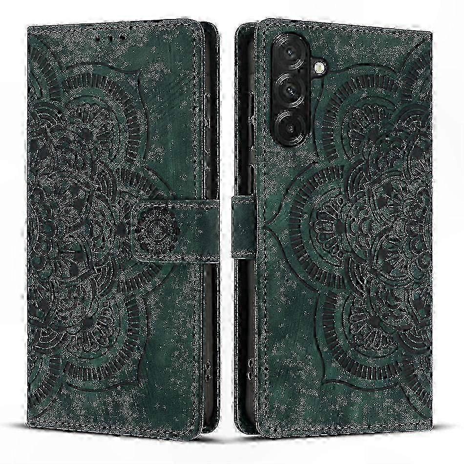 Retro Frosted Leather Case with Mandala Emed Design for Phone