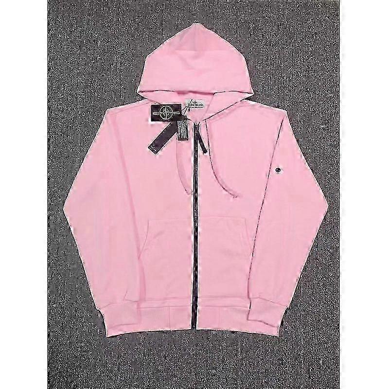 Camisa Correcta Ston Stone para Otoño e Invierno Sudaderas con Capucha para Hombres y Mujeres, Color Sólido Brazalete de Isla Estilo Insignia Cremallera Chaqueta Sudadera