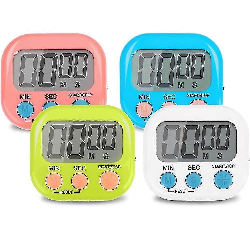 Janrevotw 4-Piece Multi-Function Digital Kitchen Timer - Stopwatch Count Up And Down 26s