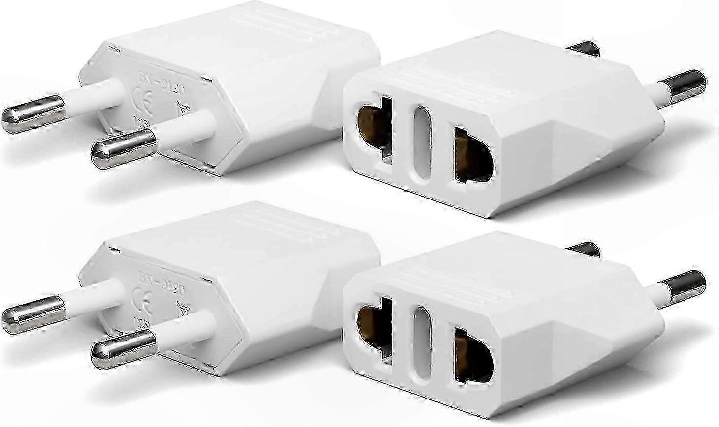 4-Pack Universal Travel Plug Adapter for Europe, Type C Outlet Converter Compatible with US Devices